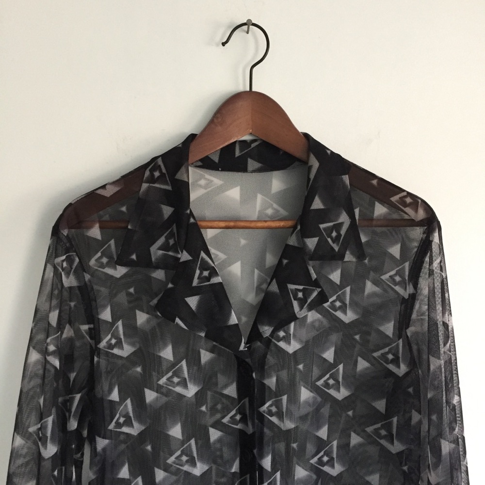 Vintage Shear Cover Up Shirt Dress